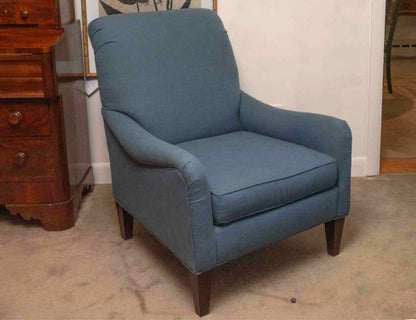 Rowe Royal Blue Upholstered Chair With Espresso Legs