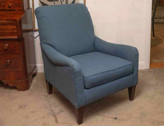 Rowe Royal Blue Upholstered Chair With Espresso Legs