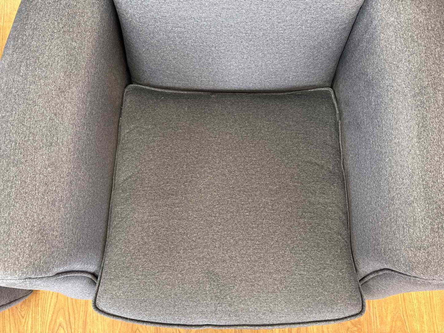 Flexsteel Pair of Charcoal Swivel Chairs w/ Ottoman