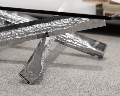 Roche Bobois 'Fuego' Square Glass Cocktail Table