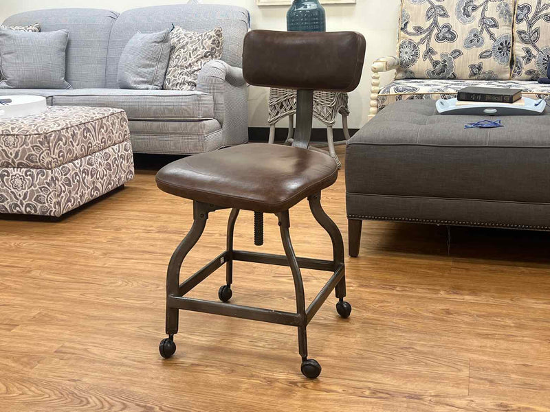 RH Teen Adjustable Desk Chair in Brown Leather