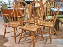Set of 4 Maple Windsor Style  Dining Chairs (1) Arm & (3) Sides