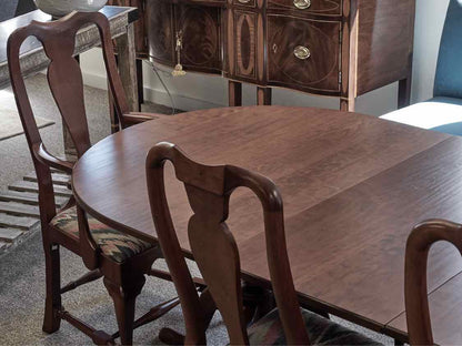 Eldred Wheeler Cherry Double Pedestal Dining Table & Set of Six Chairs