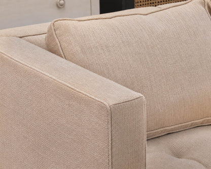 Duralee Tufted Three Piece Sectional in Golden Wheat Upholstery