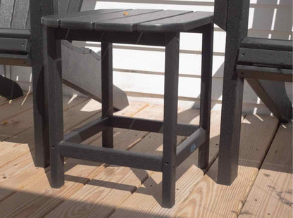 Pair Of Polywood Black Finish Adirondack Chairs & Side Table