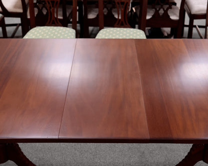 Lexington Furniture Mahogany Dining Table and 8 Chippendale Chairs