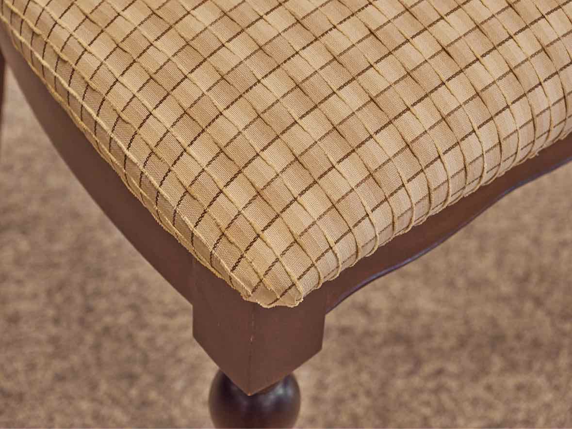 Set of 4 Bremex Birchwood  Dining Chairs with Plaid Upholstered Seat Cushions