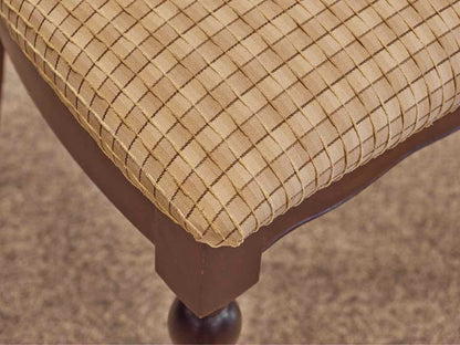 Set of 4 Bremex Birchwood  Dining Chairs with Plaid Upholstered Seat Cushions