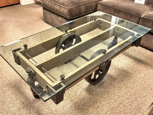 Restoration Hardware Industrial Cart Cocktail Table