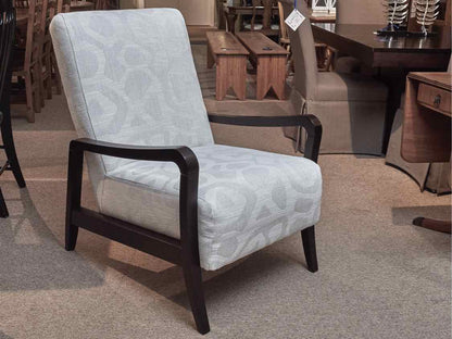 Best Chair White Upholstered Arm  Chair with Ebony Finish Wood frame