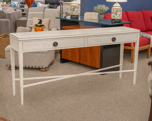 The Kellog Collection 2 Drawer Shell White Console