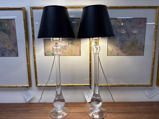 Pair of Simon Pearce 'Pomfret' Table Lamps