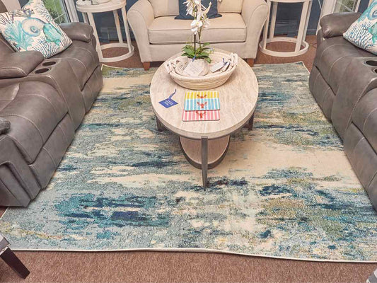 Spectrom Collection 'White Ocean' Area Rug (8'x8')