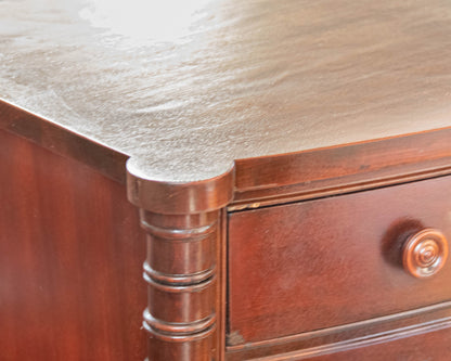 Mahogany 5 Drawer Chest with Fluted Column Sides