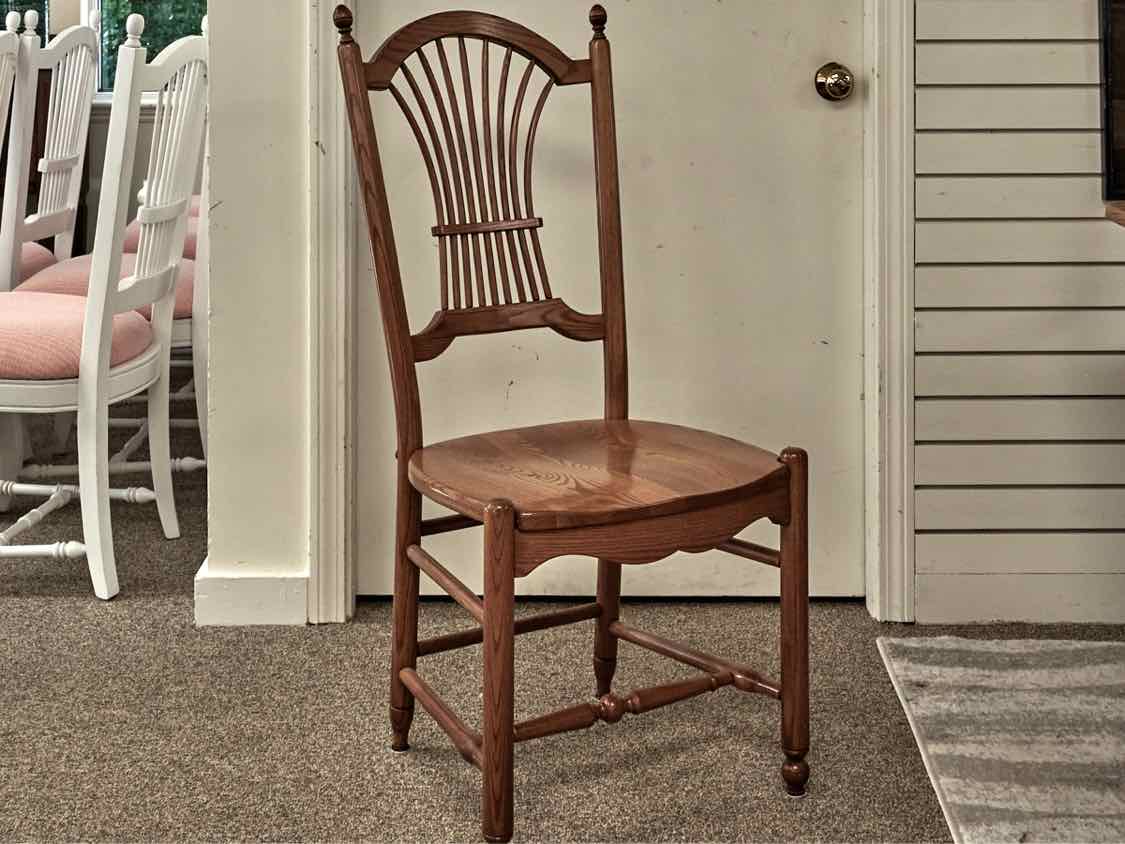 Set of 6 Oak Rice Back Dining Chairs