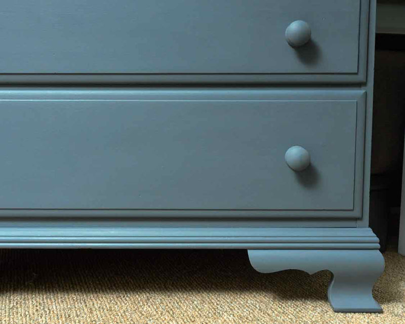 Solid Cherry 4 Over 3 Drawer Chest In ' Priscilla Blue' Finish