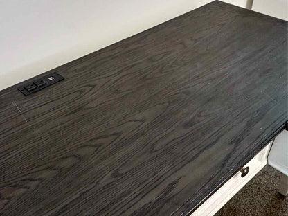 Liberty Furniture Allison Park L Shaped Desk w/Charcoal Top & White Base