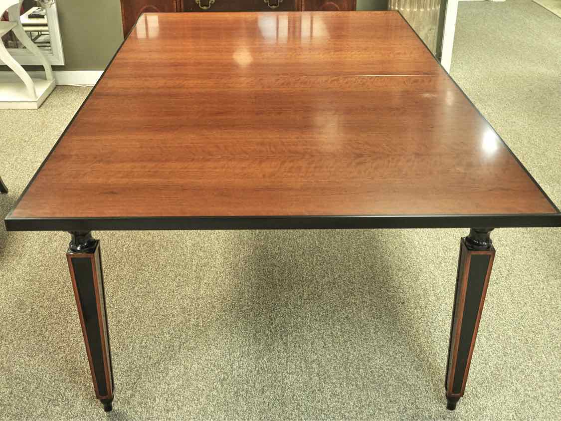 Custom Italian Country Dining Table in Cherry and Black with Leaves