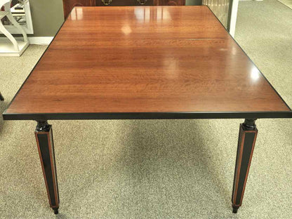 Custom Italian Country Dining Table in Cherry and Black with Leaves