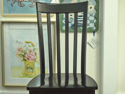 Round Dining Table with Butterfly Leat & Set of 4 Black Chairs