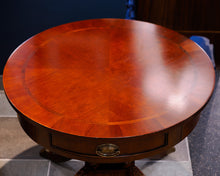 Banded Inlaid Cherry Drum Side Table