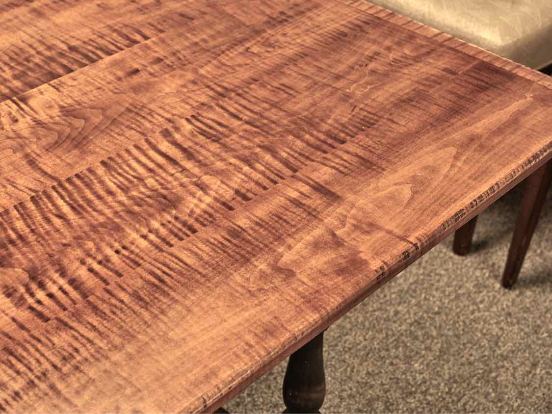 Eldred Wheeler Tiger Maple William & Mary Tavern Dining Table