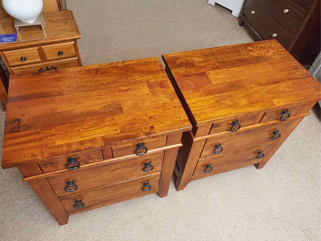Pair of Klaussner Cherry 4 Drawer Nightstands