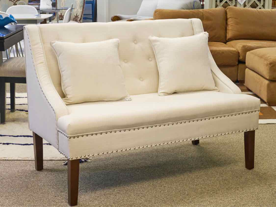Banquette Light Beige Upholstered Bench