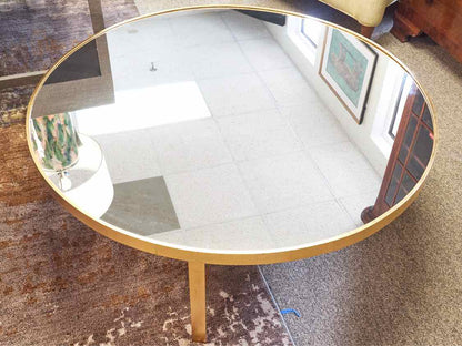Interlude  Gold Finish Cocktail Table with  Antiqued Mirror Top