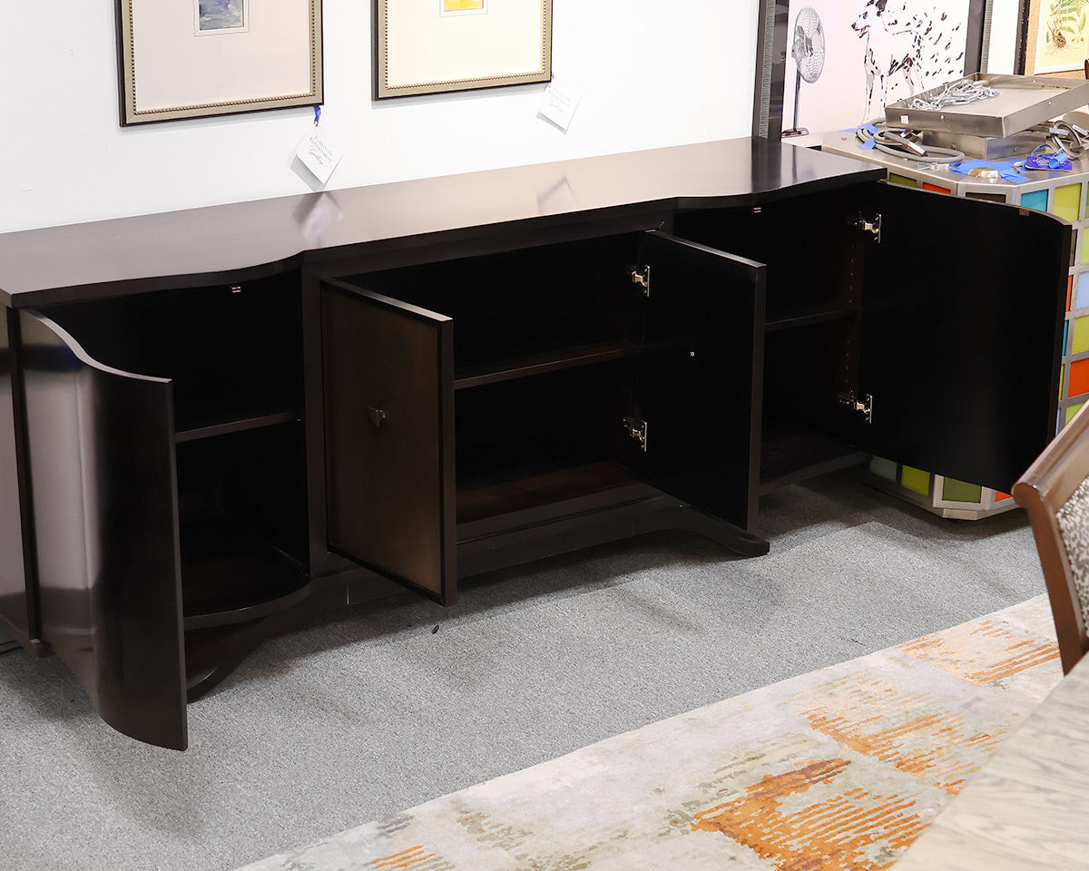 Swaim Furniture Sideboard in Espresso Finish with Matte Gold Doors