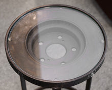 Round Black Metal Accent Drink Table