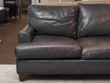 Bradington Young  Blue Gray Leather 3 Cushion Sofa