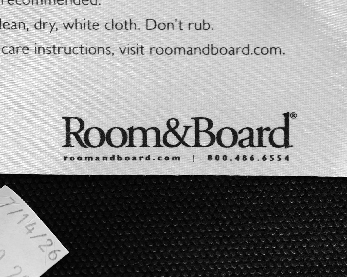 Room & Board Asher Blue Upholstered Ottoman