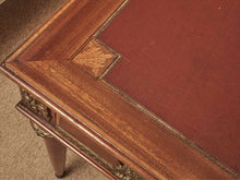 Vintage Leather Top Inlay Accents 3 Drawer Desk
