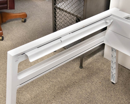 Steelcase Turnstone Bivi Writing Desk in White Metal and Walnut