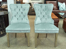 Pair of Gray Tufted Velvet Chairs