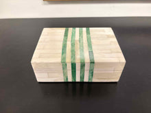 Small Decorative Box in Ivory & Green