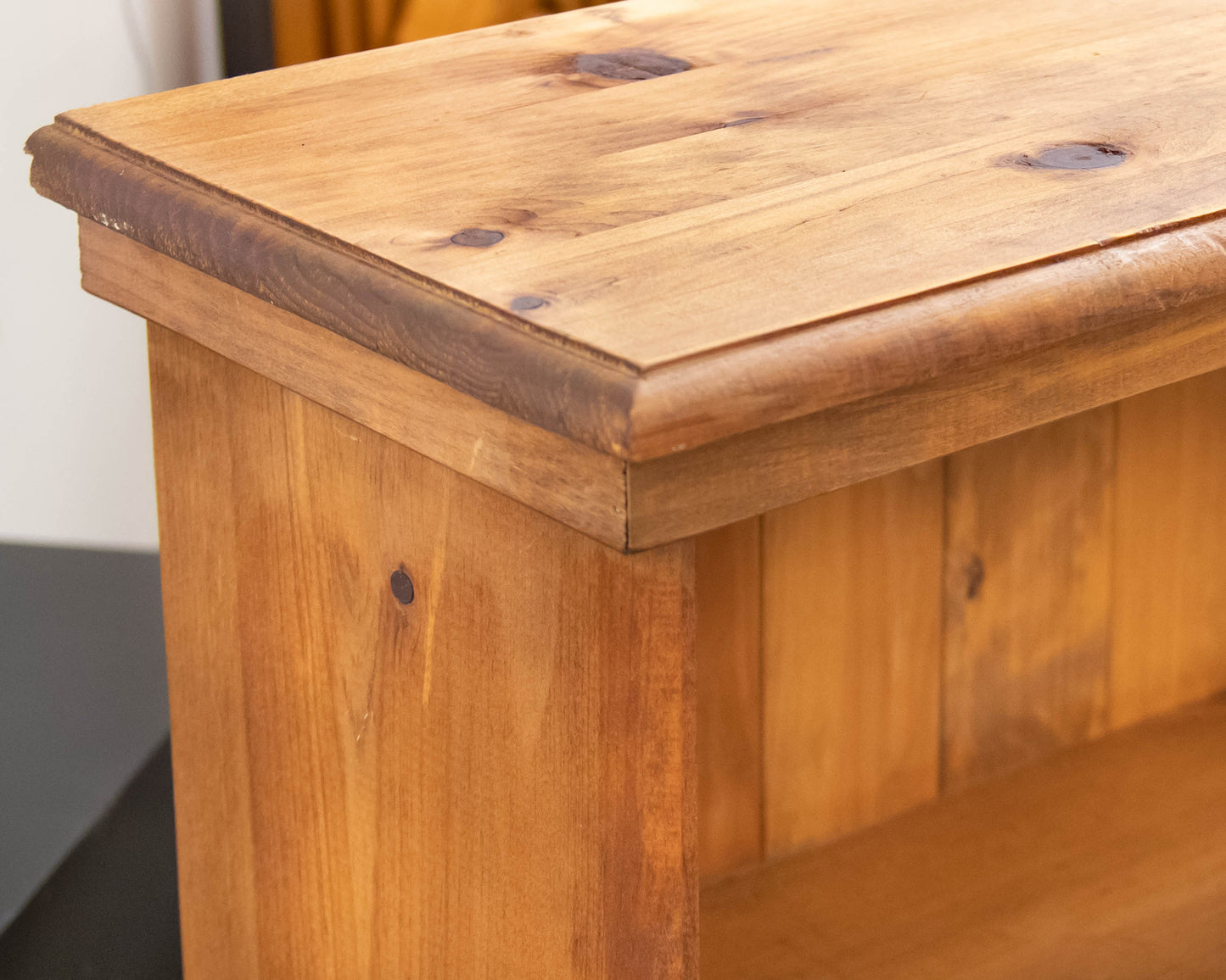 Pine 3 Shelf Bookcase with Beadboard Back