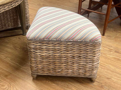 J&J Rattan Hassock Cocktail Table w/ Storage Stools