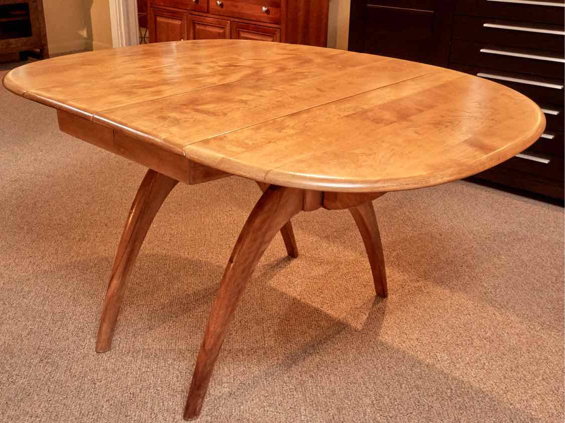 Heywood Wakefield 1955  Maple 'Champagne Stain Finish Drop Leaf Dining Table Set