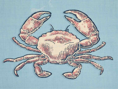 Framed Giclee: "Crab on Blue Linen"