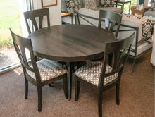 Saloom Espresso Finish Round Table With Crossed Legs  &  4 Chairs