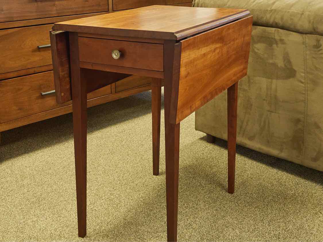 Pair of Benchmade Solid Cherry Dropleaf Tables