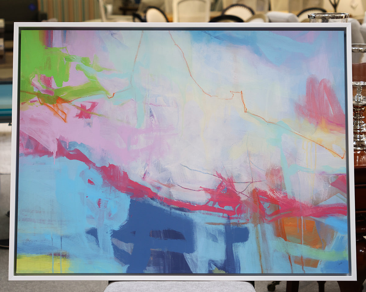 "Island Bliss II" Print in Ivory Floater Frame