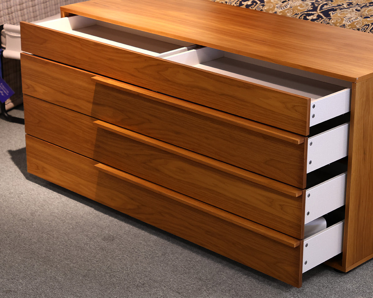 Contemporary Teak 4-Drawer Dresser