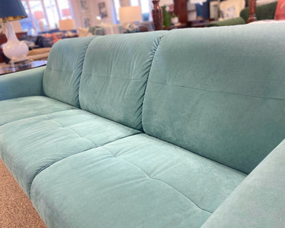Stressless 'Flora Wood' Three Seat Sofa in Aqua