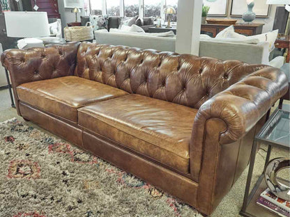 Pottery Barn Leather Chesterfield Sofa