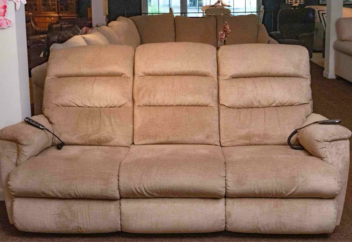 La-Z-Boy (2) Seat Power Recliner rBeige Upholstered Sofa