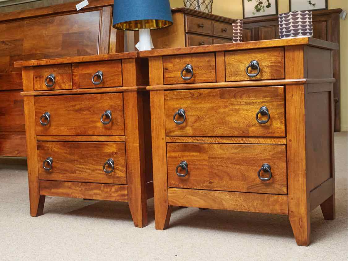 Pair of Klaussner Cherry 4 Drawer Nightstands