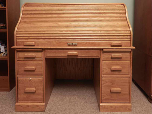 Winners Only Oak Roll Top Desk with File Drawer (includes 4 keys)